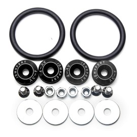 Xotic Tech 4x JDM Black Car Bumpers Trunk Fender Hatch Lids Quick Release Fasteners Kit Universal Aluminum CNC Billet