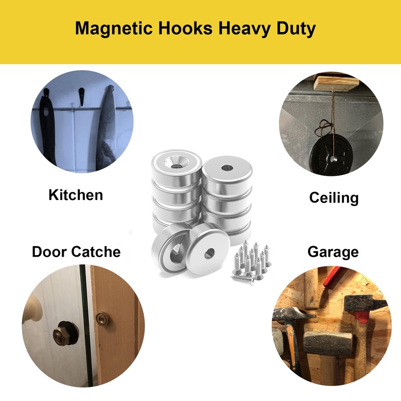 AntMag Neodymium Round Base Cup Magnets 40 lbs Pulling Force
