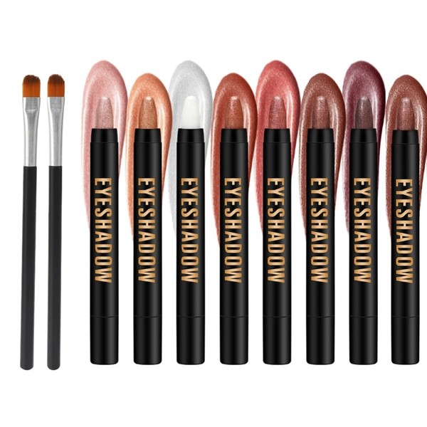 APOMOONS 10 Pcs Eyeshadow Stick Set, 7 Colors Highly Pigmented