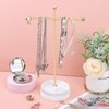 Jewelry Stand,28x18.5cm Solid Marble Gold Necklace Tray Jewellery Holder Organiser,T-Bar