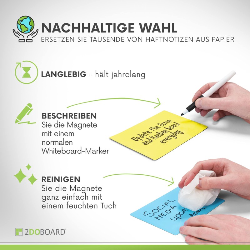 25 Scrum Magnets Re-writable 15 x 10 cm for Agile,