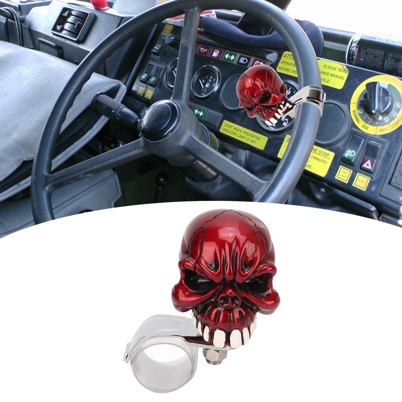 Steering Wheel Spinner Knob Skull Shape Universal Power Handle for