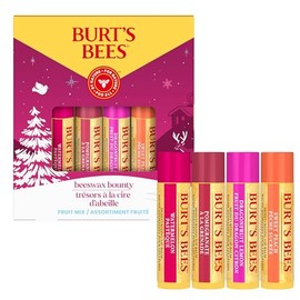 Burt's Bees - Juego de regalo de bálsamo labial Beeswax Bounty, mezcla de frutas, 0.15 onzas, 4 unidades
