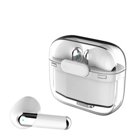 True Wireless Bluetooth 5.3 Smart CHIP - Auriculares transparentes de bajo puro, impermeables, sin UVERSAL integrados, para micrófono (púrpura)