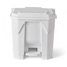 Mix.Home 8 Gallon White Step On Trash Can - Hands-Free Waste Bin with Odor Control Lid - Ideal for Kitchen, Bathroom, Office