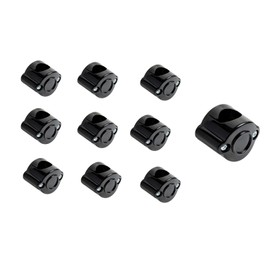 Pack of 10 Surface-Mounted Vintage Mounting Clamps Black Cable Clamps for Cables, Wires, Hoses and Pipes Retro (10, Black)