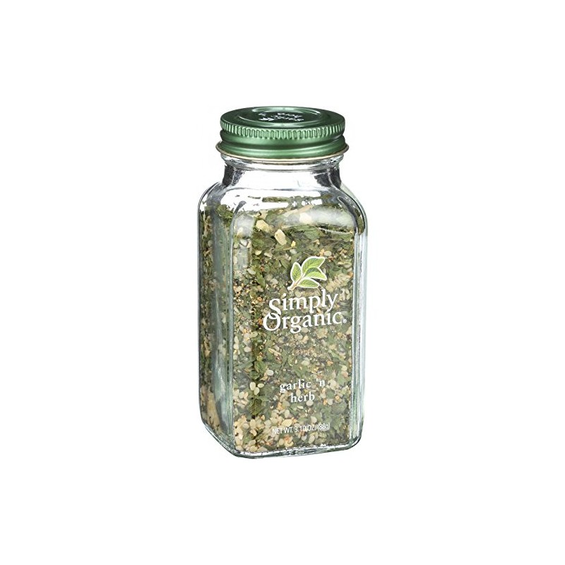 Simply Organic Garlic 'n Herb Certified Organic, 3.1-Ounce Glass Bottle