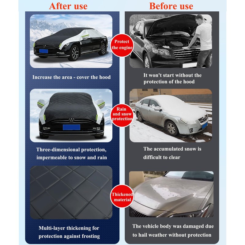 Car Cover Against Hail, Windshield Protector, Thicken Cover for SUV,