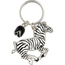 Nature Planet - Metal Keyring - Zebra, silver
