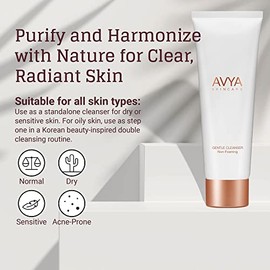 Avya Skincare Limpiador facial suave | Ácido hialurónico y salicílico | Exfoliación suave para limpiar y purificar la piel | 1.0 fl oz (1 oz)