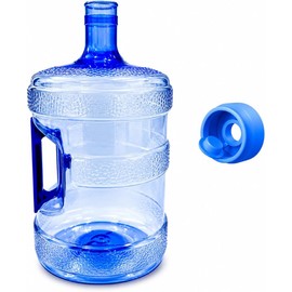 EcoForm 3 Gallon Water Jug with Silicone Cap - Reusable Refillable BPA-Free Water Bottle for Dispensers, 55mm Crown Top, Airtight Non-Spill Seal, Easy-Carry Handle, PET, Made in USA