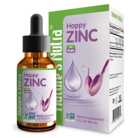 Nature's Nutra Happy Zinc, Premium Liquid Zinc for Baby, Infant, Kids and Children, TRAACS Chelate Zinc, High Bioavailability, Non-GMO, Kosher, 2 Fl. Oz (60ml)