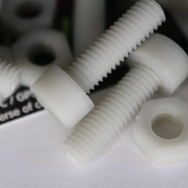 50 x Glass Filled Reinforced, Super Nylon Socket Head, M6 x 20mm Plastic Nuts and Bolts, Washers, (15/64 x 25/32 in)