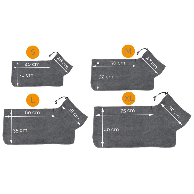 ZOLLNER24 Microfibre Dog Bath Robe Size M Approx. 50 cm