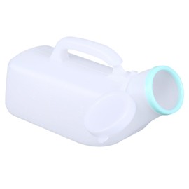 1200ml Large Capacity Urinal for Men Portable Urine Bottle with Lid Clear Graded Measurement Spill Proof No Smell Slip Handle Handle Light Durable Ideal Night Use (White)