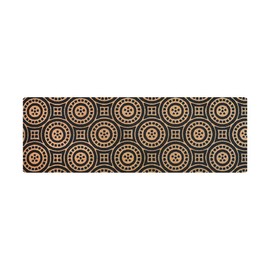 Matterly Medallions Double Door Doormat, 21.75 x 70 Inches, Made in USA, Neighburly Collection, Black on Coir