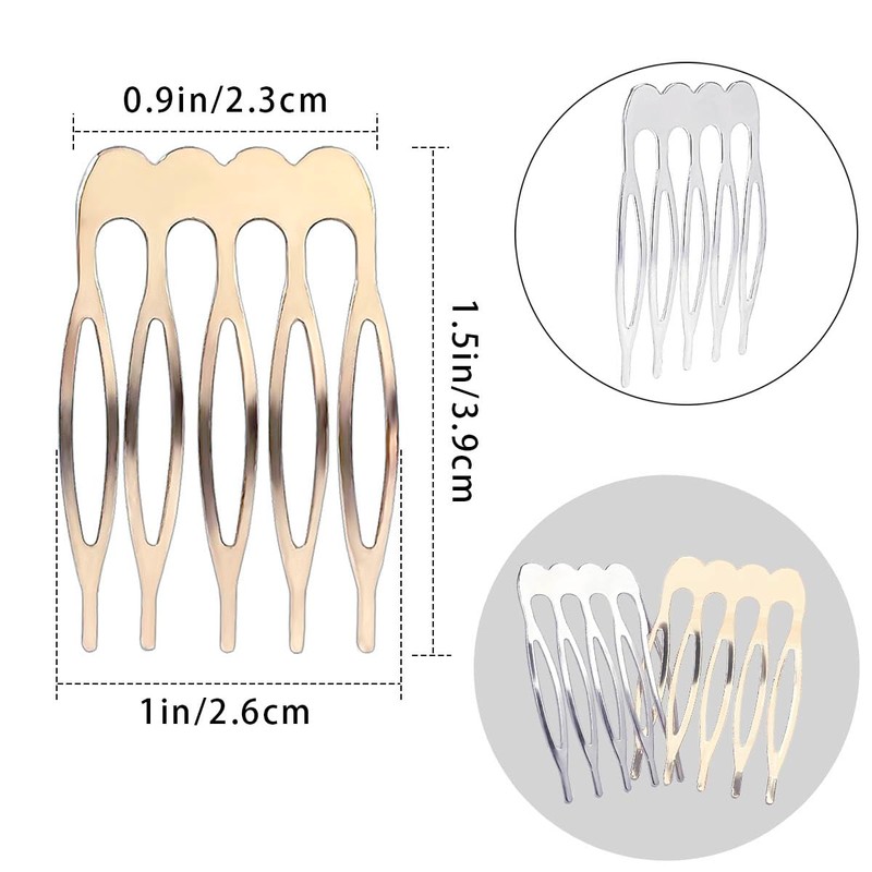 Qoaimu 20 Pack Hair Side Combs - 5 Teeth Small