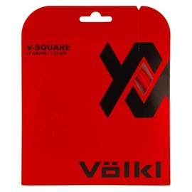 VOLKL V-Square | Tennis Racquet String | Ultimate Spin & Firm Feel | Co-Polymer Square Shape (Lava, 16, Set)