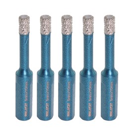 Diamond Tile Drill Bits 1/4" - MINLAYCUT 6mm 5PCS Diamond Hole Saw Core Drill Bit with Triangle Shank for Porcelain Tile Ceramic Granite Marble