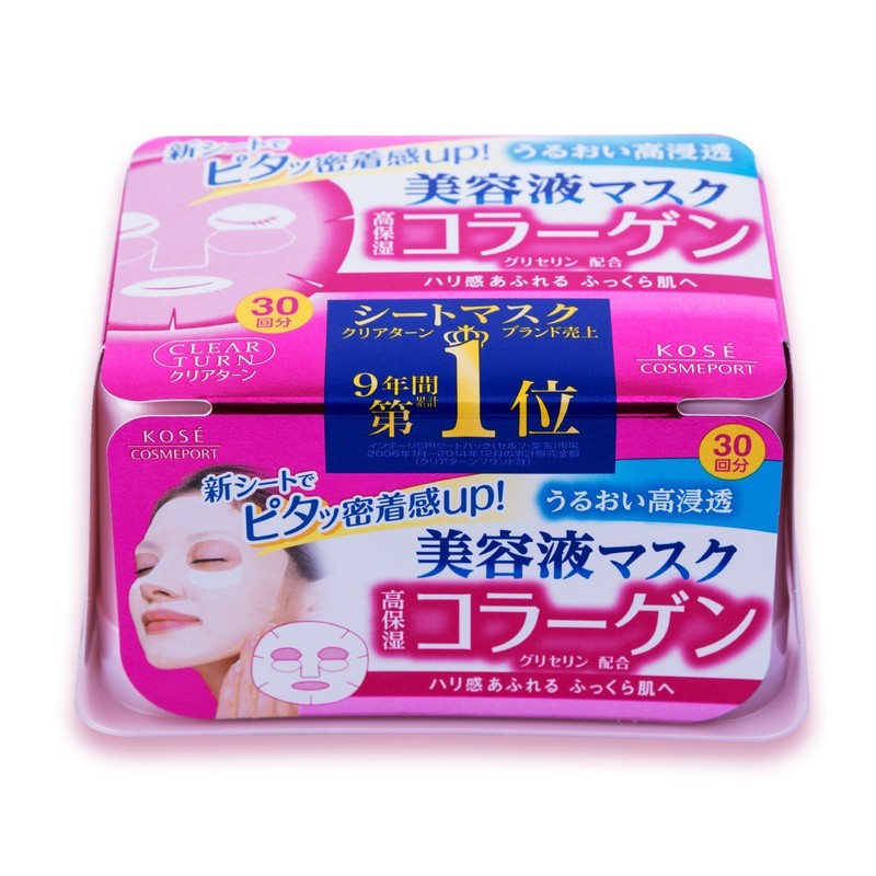 Kose Clear Turn Essence Mask (Collagen) 30 Pieces Face Mask
