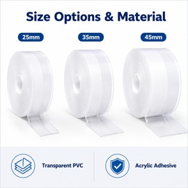 Transparent Door Weather Stripping Seal for Gaps – Flexible Self-Adhesive PVC Tape for Doors, Windows & Shower Glass