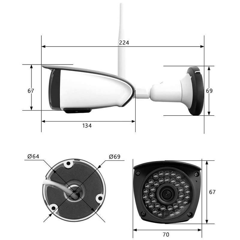Security Camera, Wireless, Outdoor, Surveillance Camera, SD Card Recording, WiFi,