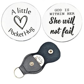 Christian Inspirational Gifts for Women Religious Gift for Friend Mom God is within Her She Will Not Fail Pocket Hugs Token for Sister Wife Motivational Faith Gifts Hug Tokens