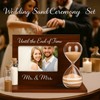 Blosssound Wedding Sand Ceremony Set Wooden Photo Frame, Hourglass Funnel,