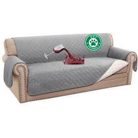Turquoize 100% Waterproof Sofa Covers Couch Cover Sofa Cover for Dogs Couch Protector Triple Non-Slip Sofa Slipcover for 3 Cushion Couch Furniture Protector for Pets, Kids,Dog (Sofa 70", Dove Gray)