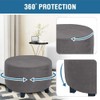 Velvet Plush Ottoman Cover,Super Stretch Round Ottoman Slipcover Washable Storage