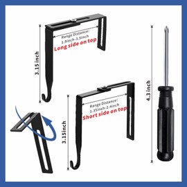 Cubicle Hangers Universal Partition Hanger Set Metal Black Cubicle Hooks Door Mirror Hanger Cubicle Wall Hooks Adjusted to Fit Panels with 1.35 to 3.5 in Inch Thickness for Office Whiteboard (8)