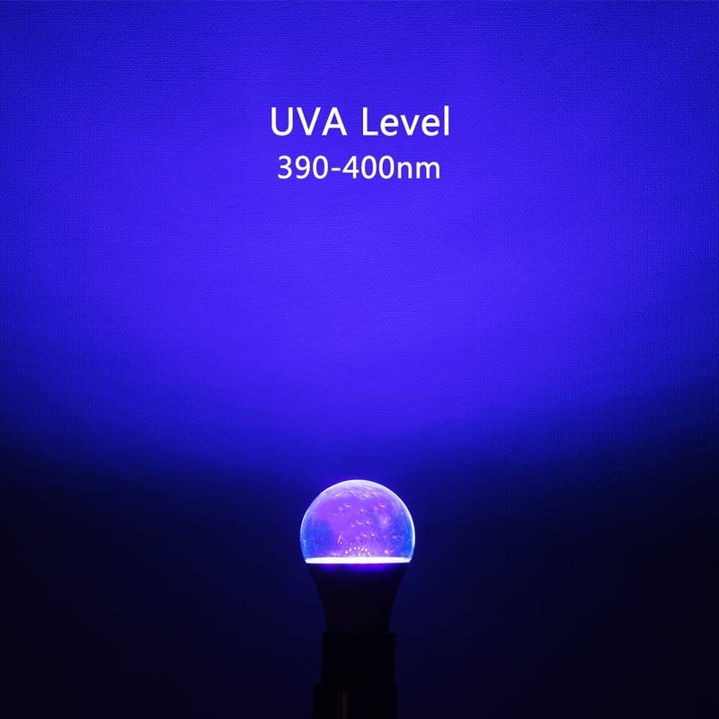 FAGUANGAO LED Black Light Bulb,7W(60Watt Equivalent) A19 UV Blacklight Bulb,120V,UVA
