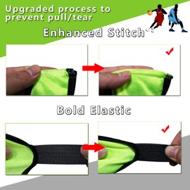 Augctoer Scrimmage Vest Sports Pinnies,Practice Vests,Team Practice Jerseys, Numbered Training Pennies for Sports Youth Adult 12pcs (Green, L)