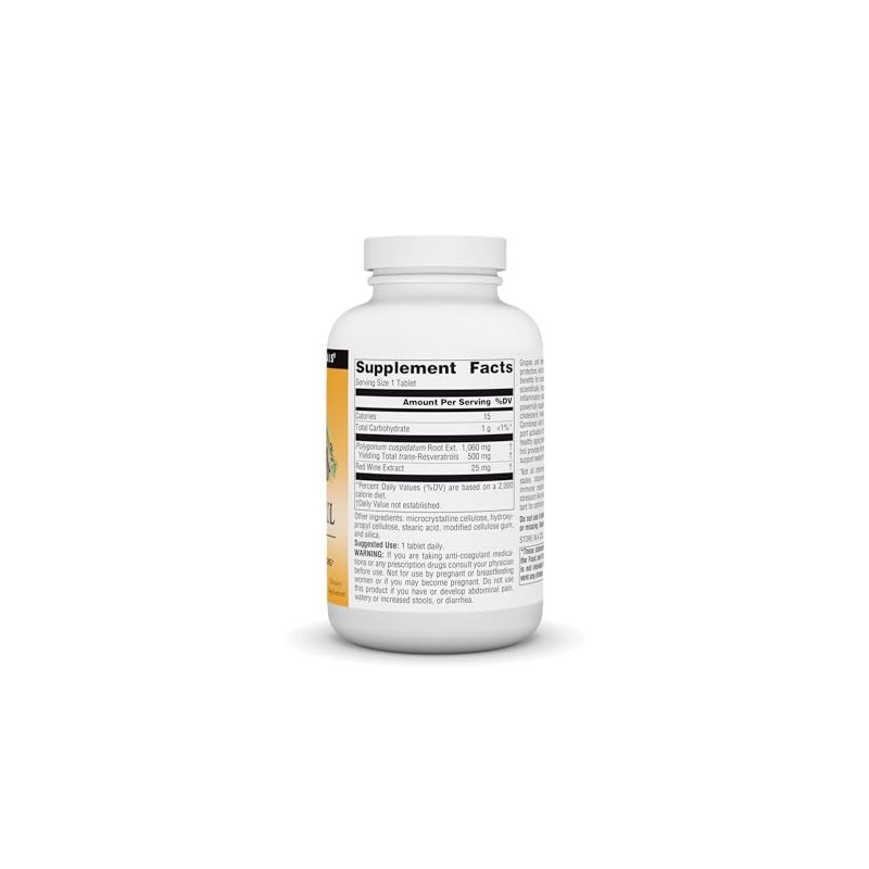 Source Naturals Resveratrol 500, Heart Support & Healthy Aging*, 500