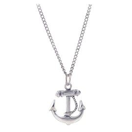 Cape Cod Jewelry-CCJ Anchor Sailor Boat Necklace | 3D Silver-Tone 18"