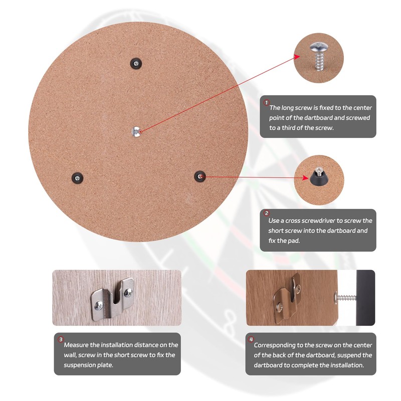 CyeeLife Dartboard Mounting Bracket,Dartboard Hanging Bracket for Steel Dart Games,Dart