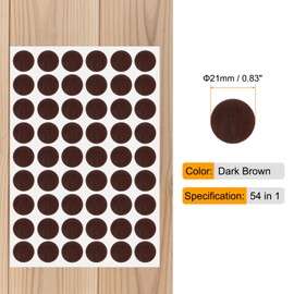 HARFINGTON 2 Sheets Screw Hole Covers Stickers 21mm 54 in 1 Self Adhesive Screw Covers Caps Waterproof Dustproof Sticker PVC for Wall Cabinets Desk Screws Furniture Repairing, Purple Brown