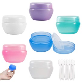 Travel Containers for Toiletries, 6 Pcs 20g Cream Jars with Lids Travel Bottles, Clear Cosmetic Pots Wide-Mouth Leakproof Small Plastic Containers for Makeup Beauty Products Face