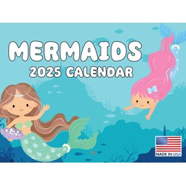 Mermaid Calendar 2025 Monthly Wall Calender 12 Month | American Made In The USA
