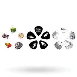 D'Addario Beatles púas de guitarra con estaño de colección, Medio, Logo, Juego de 15