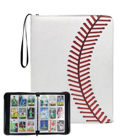 Cosrogo Card File, 9 Pockets Holds 900 Cards, 50 Sheets, Waterproof and Abrasion Resistant Clip on PU Surface, Collecting Star Card Collection Files (Baseball)