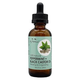 By Natures 100% Natural Peppermint + Black Castor Oil 2.0 Fl Oz (Pack of 1)