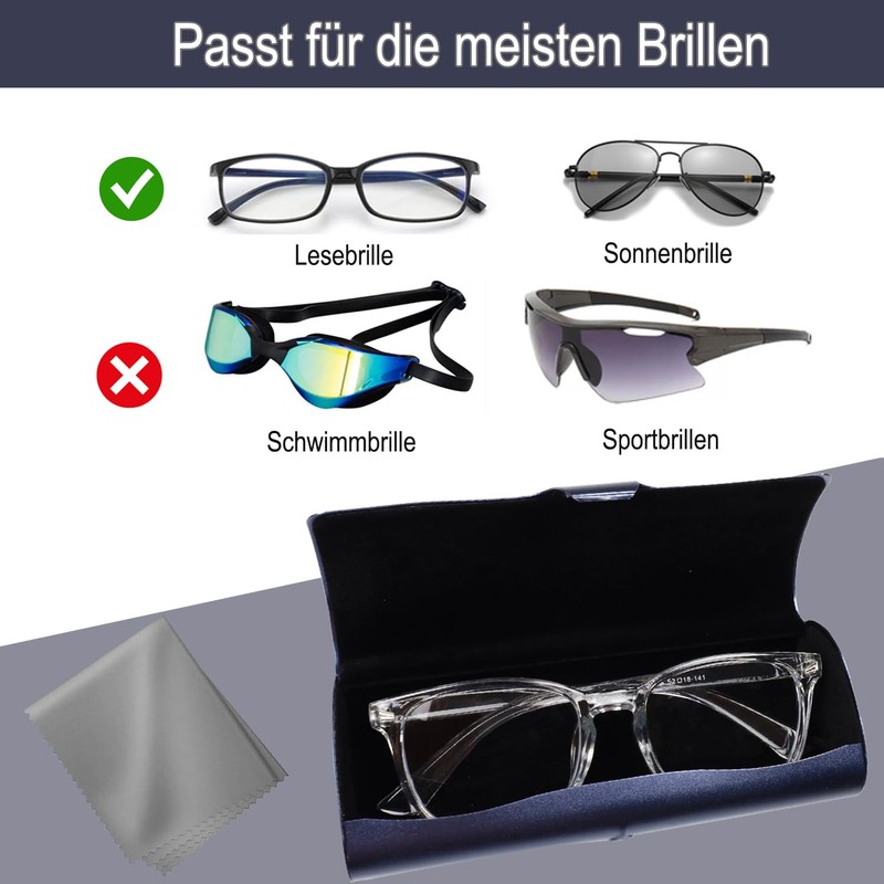 Eyglajdd Lightweight Aluminium Glasses Case for Men and Women, darkblue