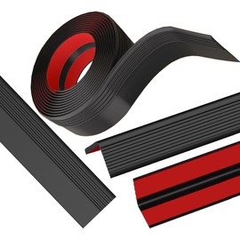 Stair Nosing, Rubber Stair Edge Trim for Steps, Stair Edge Protector, Vinyl Stair Nose Molding, Rubber Nose Trim, for Indoor Outdoor, Non Slip and Waterproof Black 10Ft