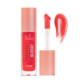 Glow’n’Glossy Lip Gloss Brillo de Labios Hidratante con Ácido Hialurónico y Vitamina E | Gloss No Pegajoso, con Aroma a Dulce de Coco | 12 Tonos Vibrantes con Glitter para un Acabado Brillante | Maquillaje Vegano y Libre de Crueldad Animal (05-FUEGO, 4ml)