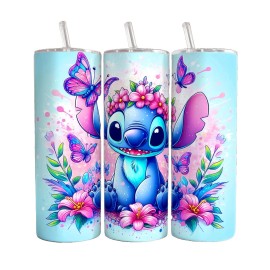 Handmade Blue Monster Cartoon Character Tumbler 20oz  Insulated Travel Mug