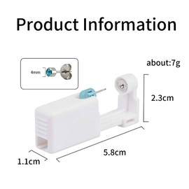 6 Pack Self Ear Piercing Gun, VEGCOO No Pain Disposable Ear Stud Piercing Gun Kit, Safety Asepsis Piercing Tool with 6 Ear Studs for Women Girls Men Boys (6 Pack)