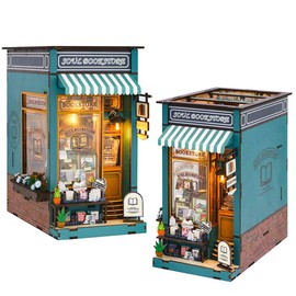 DIY Book Nook Kits for Adults, DIY Book Nook Kit Miniature House Dollhouse Kit, Booknook Bookend Bookshelf Decor Alley Model Build Kit