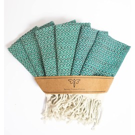 Smyrna Turkish Cotton Wash Cloths Pack of 6 | 12"x17" | Versatile Bath Towels for Bathroom, Hotel, SPA, Gym | Soft, Absorbent, Prewashed and Quick Dry Turkish Hand Towels, Petrol