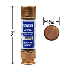 (2 Pack) Compatible Replacement for Buss HAC-R-45 - Edison Time Delay Fuse - 45 Amp 250V - RK5 Dual ElementF